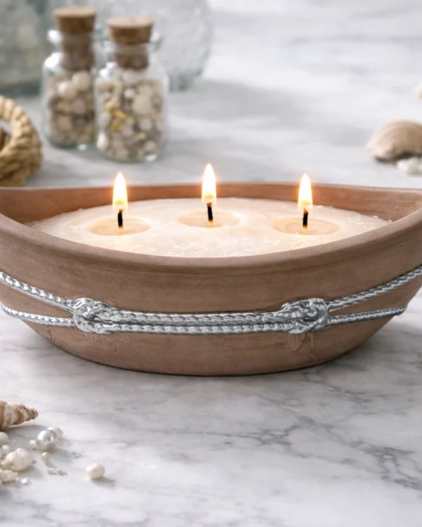 Lumânare handmade în recipient ceramic reutilizabil | set lumânare DIY ceară de soia
