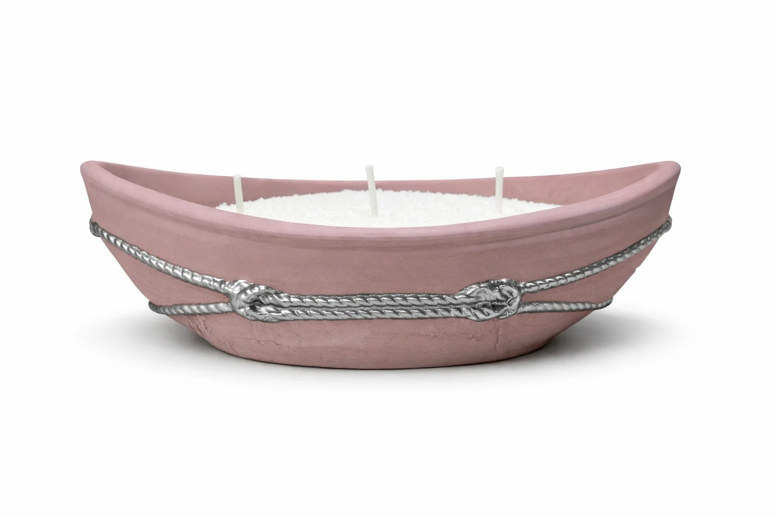 Set lumânare nisip cu suport ceramic in forma de Barcuta,