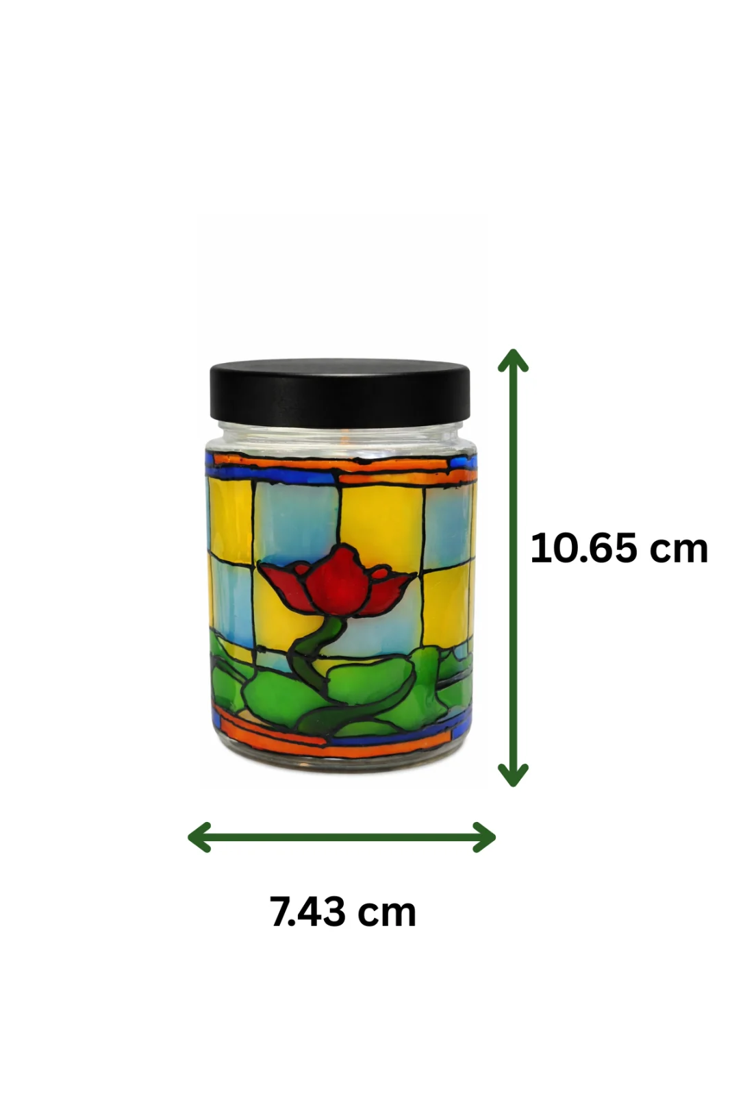 Floare Vitraliu Lumânare parfumată din ceară de soia – borcan vitraliu reutilizabil, lampă decorativă cadou