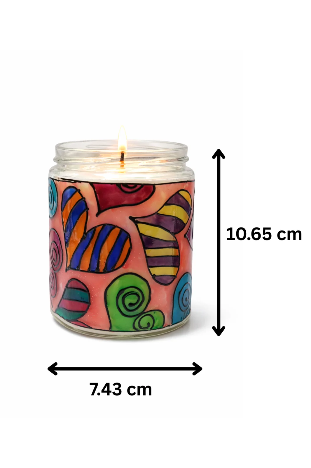 Inimioare Lumânare Parfumată din ceară de soia – Borcan vitraliu reutilizabil, lampă decorativă cadou
