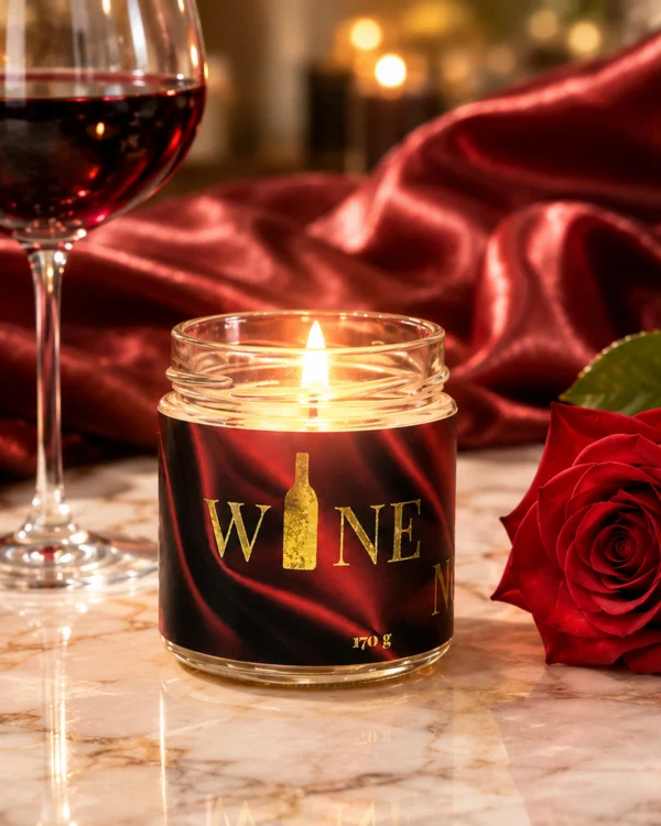 Lumânare parfumată Wine not? din ceară de soia 170g – parfum conifere