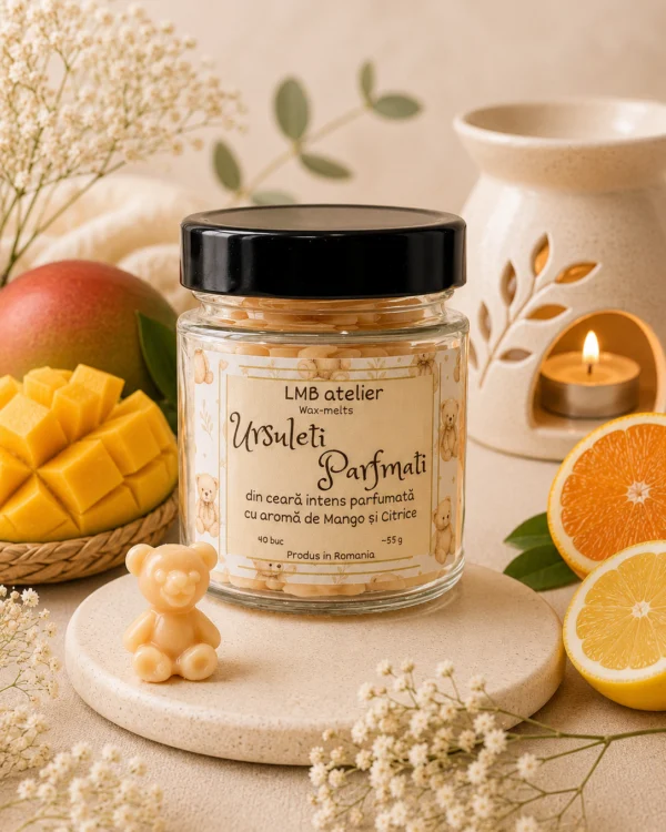 Wax Melts Mango & Citrice – Ursuleți Intens Parfumați din Soia